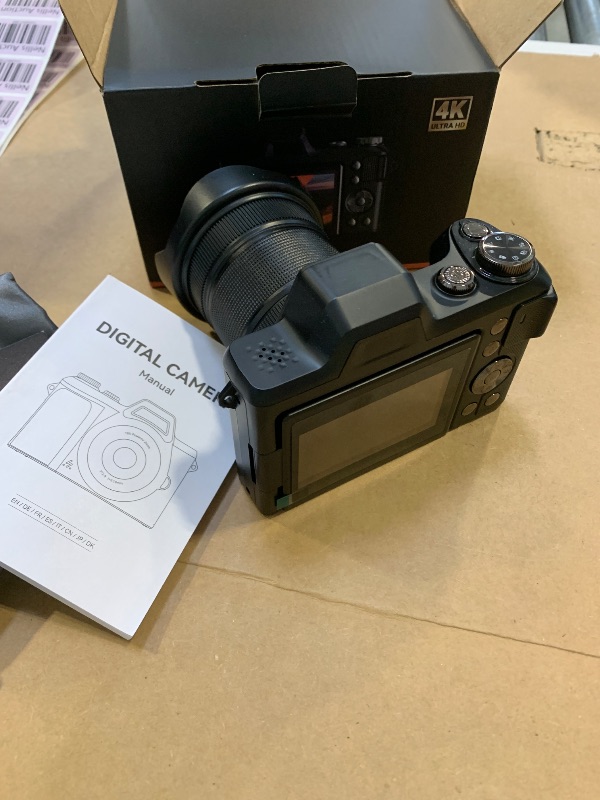 Photo 1 of 4K Digital Camera for Photography & Vlogging, 56MP Point and Shoot Digital Cameras with 180° Flip Screen, 16X Zoom Compact Travel Camera, Portable Cámara for Adults & Beginners with 32GB SD Card