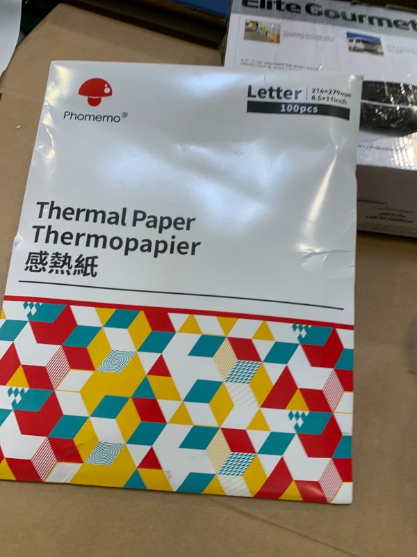 Photo 1 of 100 Sheets Phomemo Thermal Paper, 8.5'' x 11'' US Letter Size, Smoothing Folded Thermal Print Paper Compatible with M832 M834 M835 M833 M836 M08F-Letter Portable Printer