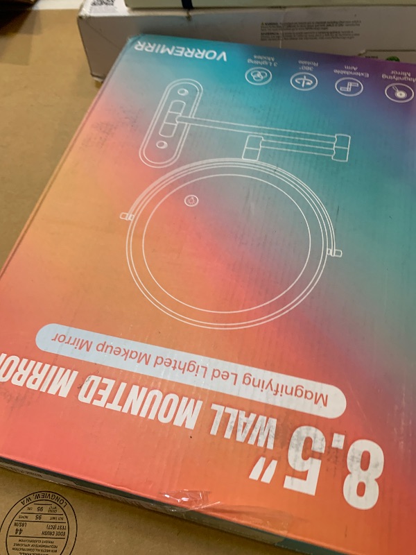 Photo 1 of 30X Wall Mounted Makeup Mirror with Lights,3 Color Modes Dimmable & Adjustable Double Side, Bathroom Vanity Makeup Mirror with 360 Rotation Extendable Swivel Arm,Magnifying Mirror - Brushed Nickel