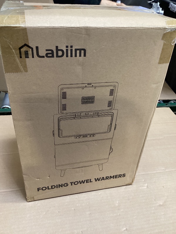 Photo 1 of Labiim [Truly Upgrade Foldable] Luxury Towel Warmer, 35L Extra Large Towel Warmer Bucket Fits 4 Oversized 40"x70"Towels, Fast Heat Portable Blanket Heater for Bathroom Spa PJs &More, Pear White