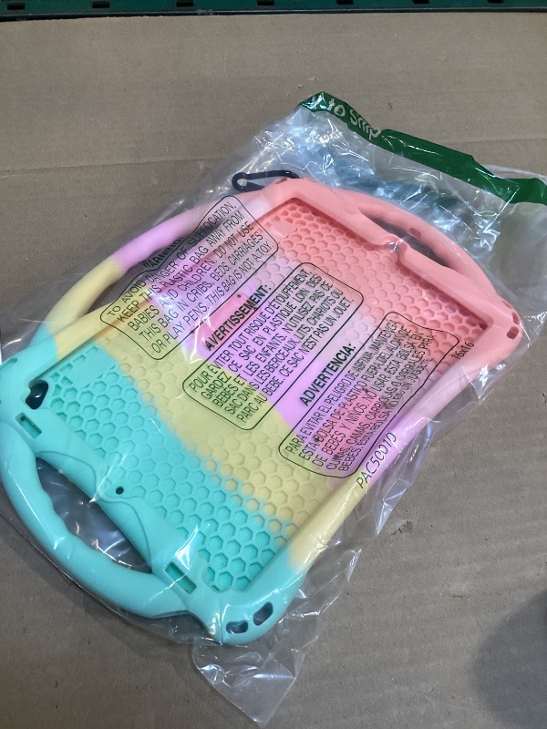 Photo 1 of Adocham Kids iPad 10.2 Case with Stand Handle and Strap, Lightweight Shockproof Silicone Cover for 10.2 inch iPad 2021/2020/2019 (Rainbow 2)