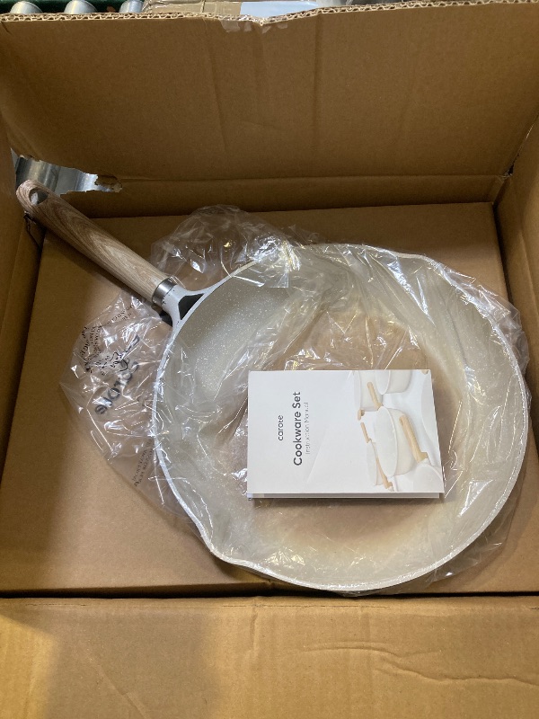 Photo 1 of CAROTE 10" Ceramic Frying Pan Skillet, Non Stick Skillet Chef's Pan, Healthy & PFOA/PFAS Free, Induction-Compatible, Taupe