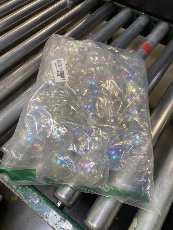 Photo 1 of 30 PCS Iridescent Ornaments Balls,2.36 Inch Clear Christmas Rainbow Ball,Plastic Halloween Hanging Bubble Ornaments Balls for Christmas Tree,Halloween Home Decor