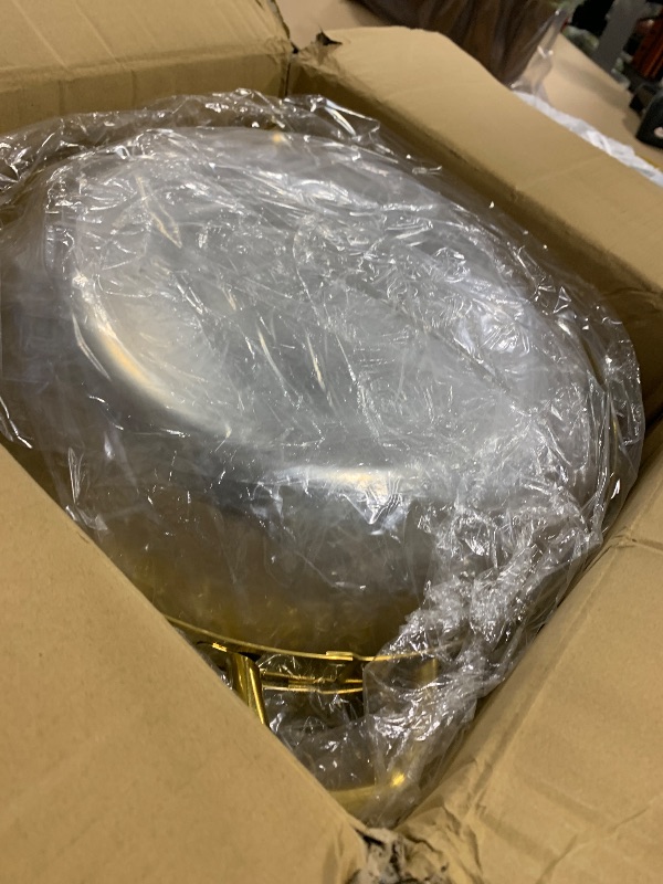 Photo 1 of 4-Pack Gold Round Chafing Dish Set, 6QT 304 Stainless Steel Complete Buffet Warmer – Includes Lids, Water Pans, Folding Stands & Clips for Catering, Events, Parties