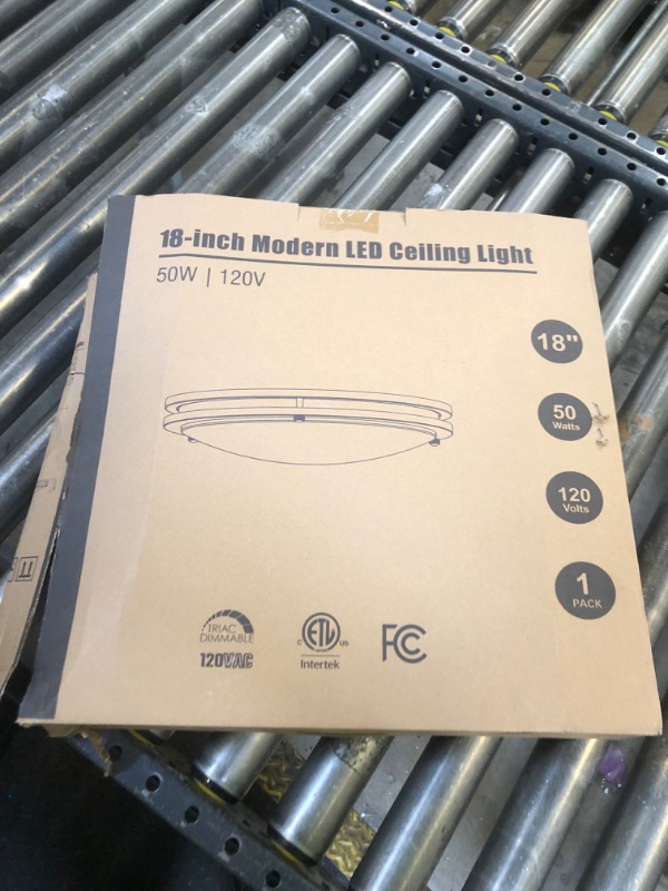 Photo 1 of LED Flush Mount Ceiling Light Fixture, 18 Inch Dimmable 5CCT Selectable 2700K Warm White-6500K Super Bright Daylight White, 50W 6000LM Round Black Ceiling Lamps for Living Room Bedroom Kitchen, 1 Pack
