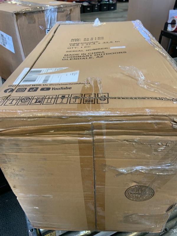 Photo 1 of *MAJOR DAMAGE** Cuisinart 30" Electric Smoker, 3 Adjustable Racks, Large Capacity BBQ Meat Smoker, Water & Wood Trays for Smoked Meat, Brisket, Salmon & Jerky, Adjustable Temperature Control