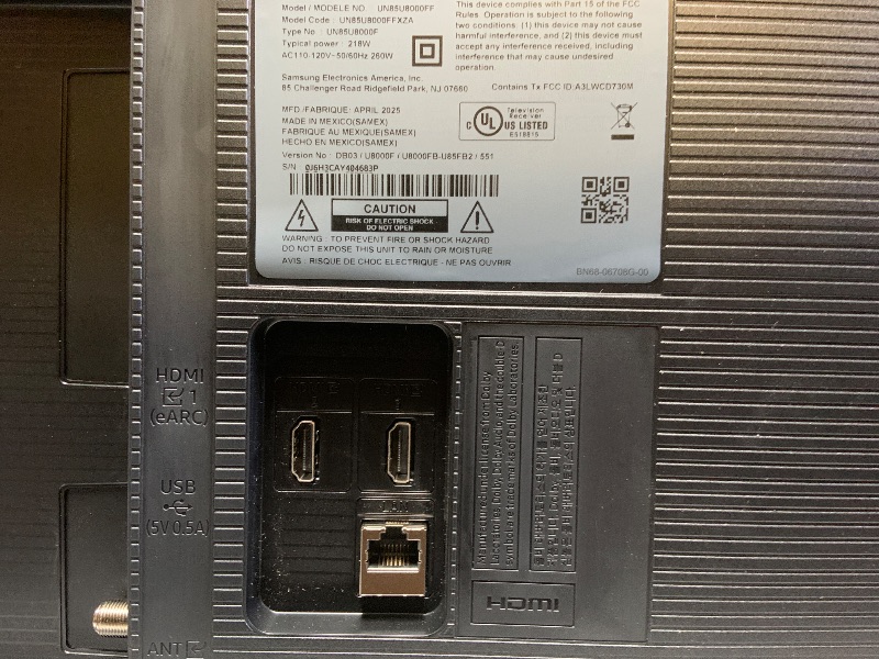 Photo 1 of *SEE CLERK NOTES* Samsung 85-Inch Class Crystal UHD U8000F 4K Smart TV (2025 Model) Endless Free Content, Crystal Processor 4K, MetalStream Design, Knox Security, Alexa Built-in