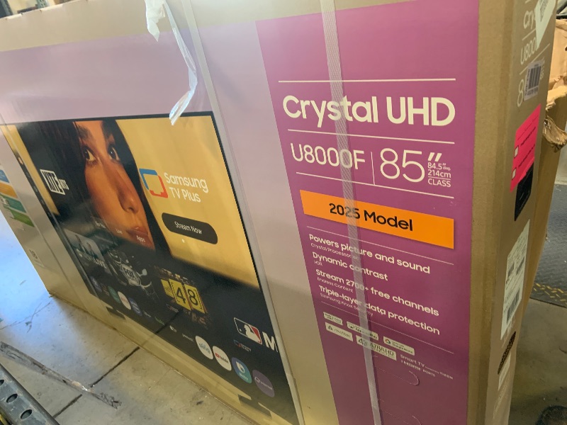 Photo 1 of *SEE CLERK NOTES* Samsung 85-Inch Class Crystal UHD U8000F 4K Smart TV (2025 Model) Endless Free Content, Crystal Processor 4K, MetalStream Design, Knox Security, Alexa Built-in