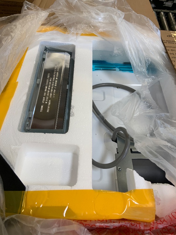 Photo 1 of BLACK+DECKER Over the Range Microwave Oven with Vent and One-Touch Auto Cooking, 1.7 cu. ft. OTR Over Stove Microwave, White, 1000 Watts, EM044K6CF-WH