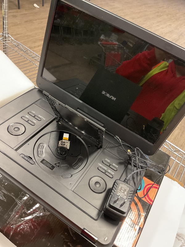 Photo 1 of 17.5" Portable DVD Player with 15.6" Large HD Screen, 6 Hours Rechargeable Battery, Support USB/SD Card/Sync TV and Multiple Disc Formats, High Volume Speaker, Black