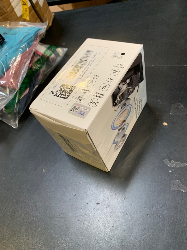 Photo 1 of Wireless Induction Speaker 5-in-1 Bluetooth Speaker with Phone Stand,Stereo Sound, 3500mAh Rechargeable, 8 RGB Ambient Light, 360° Adjustable Holder for iPhone/Android/iPad,Gifts for Men Women (White)