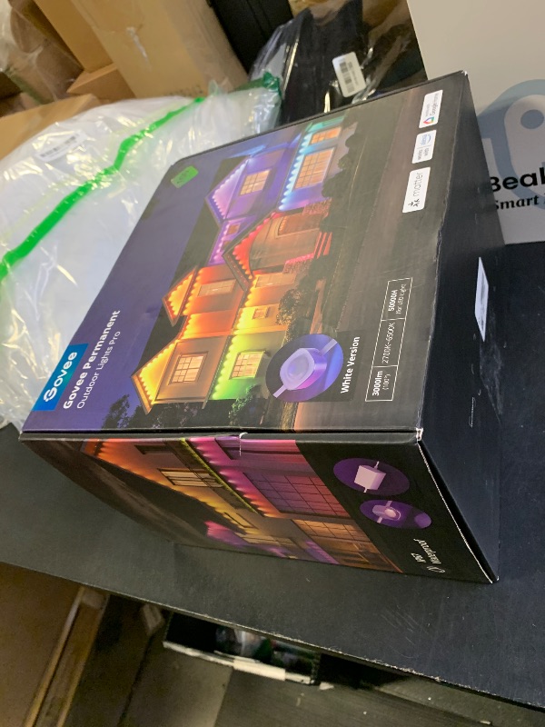 Photo 1 of Govee Permanent Outdoor Lights Pro, 100ft with 60 RGBIC LED Lights for Daily and Accent Lighting, 75 Scene Modes for Outdoor Decor, IP67 Waterproof, Works with Alexa, Google Assistant, Matter, Black