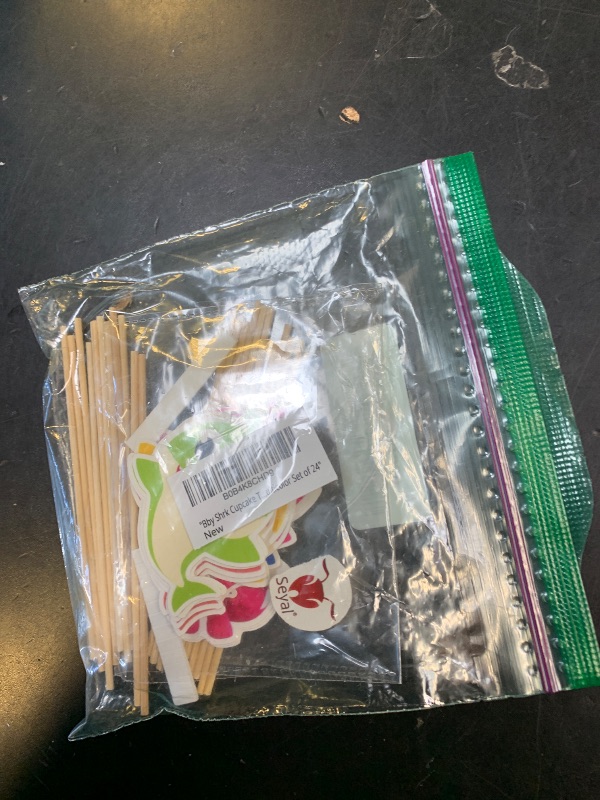 Photo 1 of "Bby Shrk Cupcake Toppers – Cute Party Decorations for Bby Shrk-Themed Birthdays – Fun & Colorful Cake Toppers for Birthday Parties – Multicolor Set of 24"