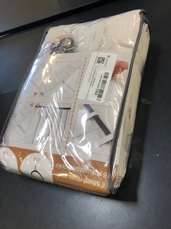 Photo 1 of Pinch Pleated Linen Curtains 96 Inches Long for Living Room Bedroom, Light Filtering Boho Window Drape 96 inch 2 Panels Burgs with Hooks&Rings 8ft Cream Birch Sliding Glass Door Sheer Curtain Decor