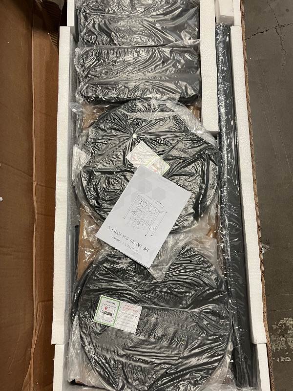 Photo 1 of Recaceik 3 Piece Pub Dining Set, Modern bar Table and Stools for 2 Kitchen Counter Height Wood Top Bistro Easy Assemble for Breakfast Nook Living Room Small Space Restaurant, Rustic Brown 39”
