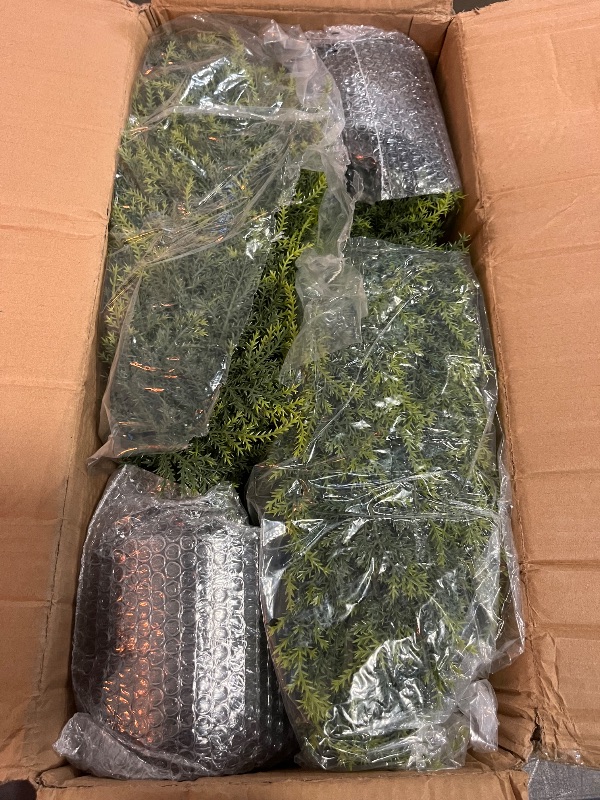 Photo 1 of 3ft Artificial Topiary Trees Artificial Cedar Trees UV Resistant Bushes Potted Set of 2 Faux Shrubs for Outdoor Indoor Front Porch Garden
