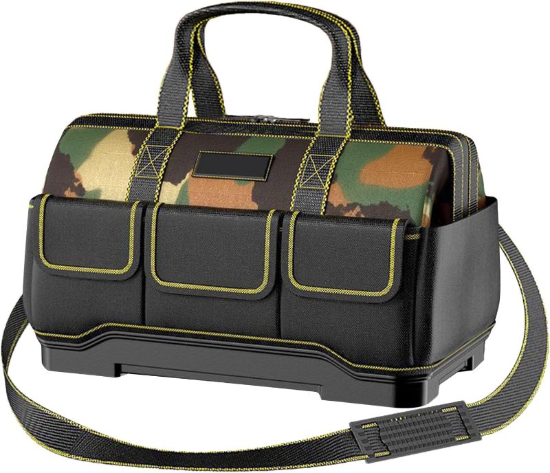 Photo 1 of Heavy Duty Tool Bag, Portable Pouch Organizer, Expandable Work Bag, Waterproof Fabric Storage, Multi Compartment Belt Tool Holder, Construction Carpenter Electrician Gear, Travel Garden Maintenance
