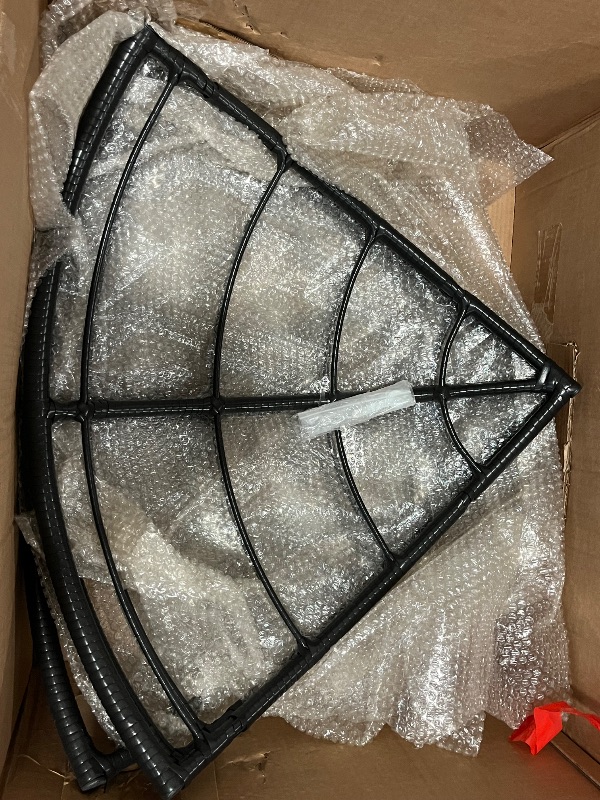 Photo 1 of KROFEM 46" Giant Oversized Ergonomic Rattan Papasan Chair with Soft Thick Cushion for Adults, Fluid 360° Swivel, Waterproof, Black Frame with Beige Cushion
