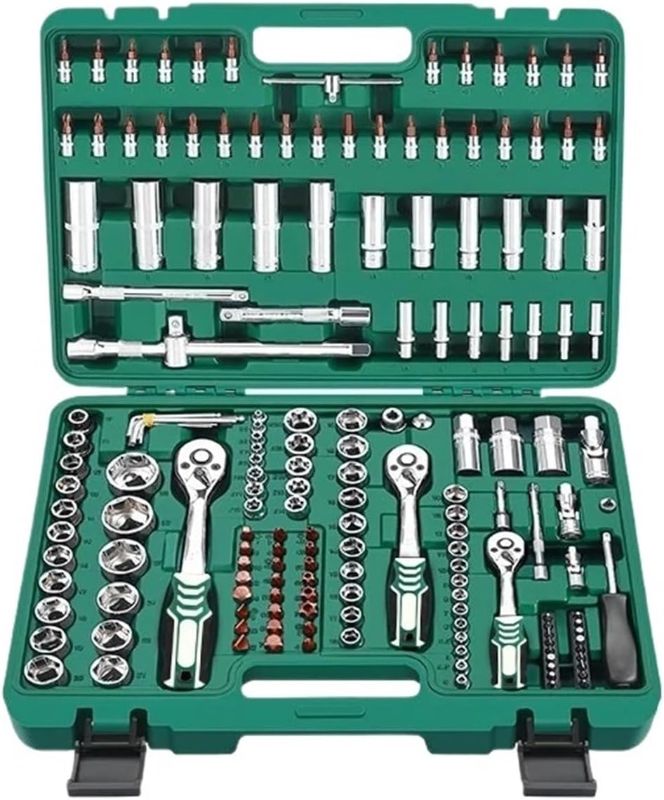 Photo 1 of HJMuam Compatible with Auto Repair Tools 172-piece Set 172PCS Tool Combination Green Box 72 Teeth