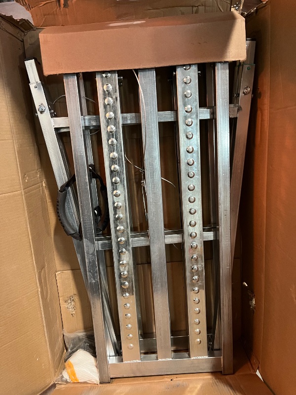 Photo 1 of Dual Support Adjustable Scaffolding Platform with 800 lb Duty Rating, Steel Step Ladder, Portable Folding Work Platform for RV Cleaning High Painting Walls, Drywall, Decorating (180 CM)
