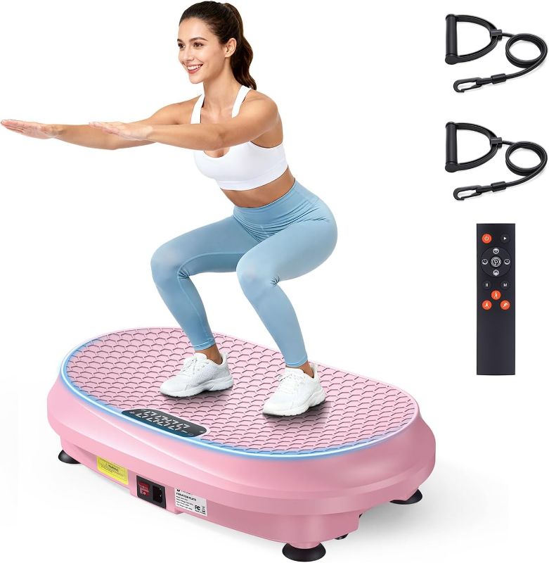 Photo 1 of Curved Vibration Plate Exercise Machine, XL Vibration Plate 400 lbs Capacity with 9 Auto Modes and 120 Adjustable Speeds, Whole Body Vibration Plate Machine for Home Women Men
