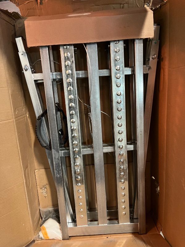 Photo 1 of Dual Support Adjustable Scaffolding Platform with 800 lb Duty Rating, Steel Step Ladder, Portable Folding Work Platform for RV Cleaning High Painting Walls, Drywall, Decorating (180 CM)
