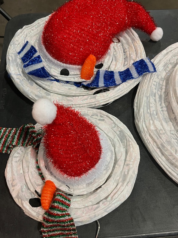 Photo 1 of 3 - Piece LED Collapsible Snowman Family ,Ice Shimmer