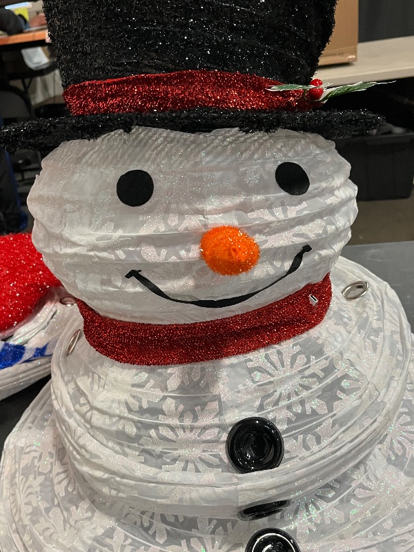 Photo 1 of 3 - Piece LED Collapsible Snowman Family ,Ice Shimmer