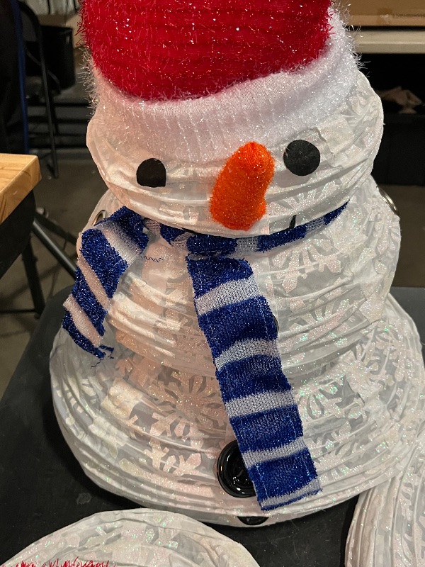 Photo 1 of 3 - Piece LED Collapsible Snowman Family ,Ice Shimmer