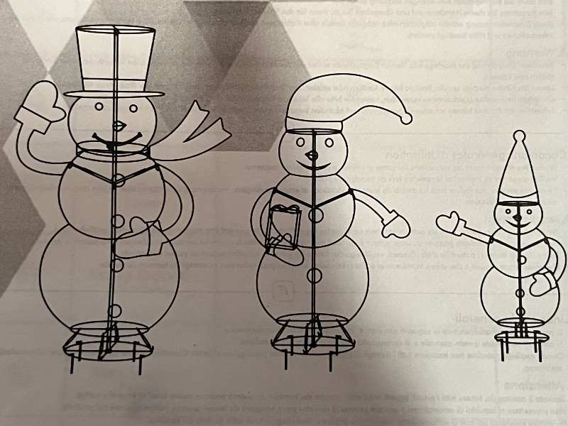 Photo 1 of 3 - Piece LED Collapsible Snowman Family ,Ice Shimmer