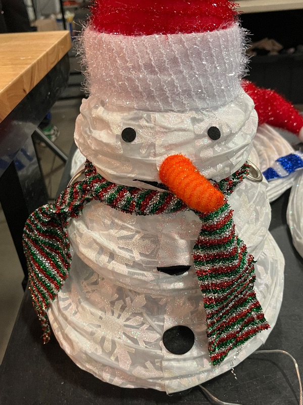 Photo 1 of 3 - Piece LED Collapsible Snowman Family ,Ice Shimmer