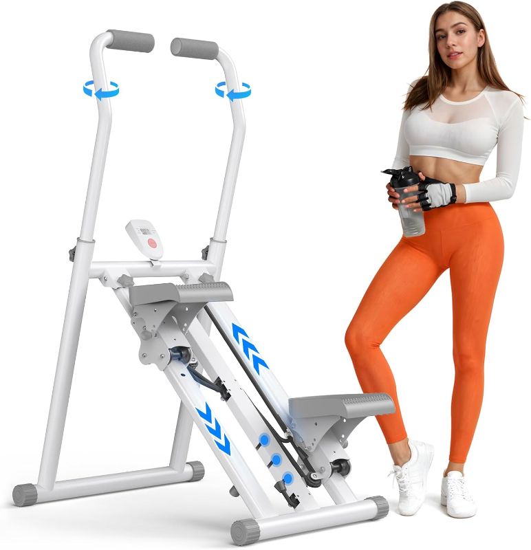 Photo 1 of MERACH Stair Stepper for Home Gym Exercise, New Version Stairmaster for Full-Body Workout, Compact Folding Stair Climber with Extended Step Range, Adjustable Handlebar/Pedal
