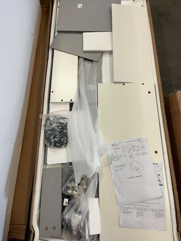 Photo 1 of L Shaped Reception Desk with a Locking Drawer and Storage Cabinet 