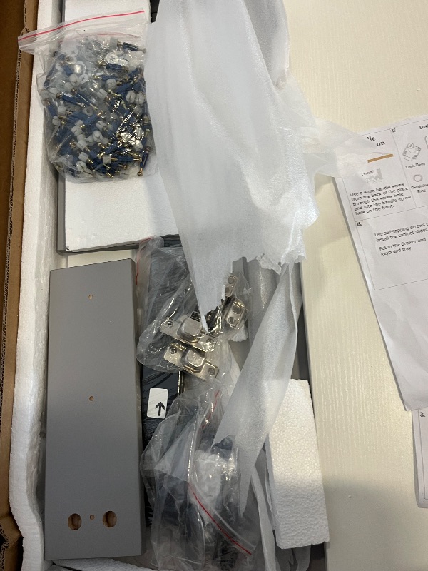 Photo 1 of L Shaped Reception Desk with a Locking Drawer and Storage Cabinet 