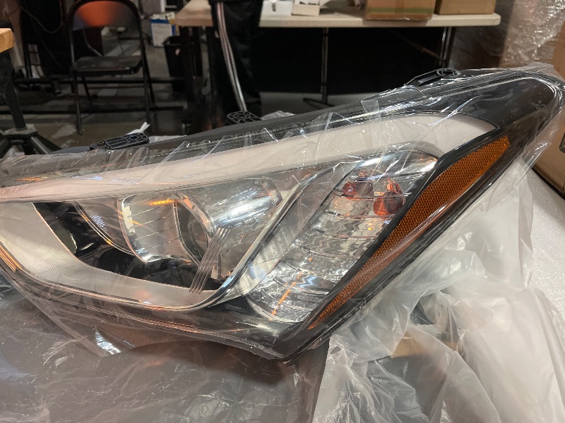Photo 1 of For 2013 2014 2015 2016 Hyundai Santa Fe Halogen Headlight Headlamps, Left Driver Headlight Assembly Replacement, w/Black Housing -Left(Not Fit Sport Models)