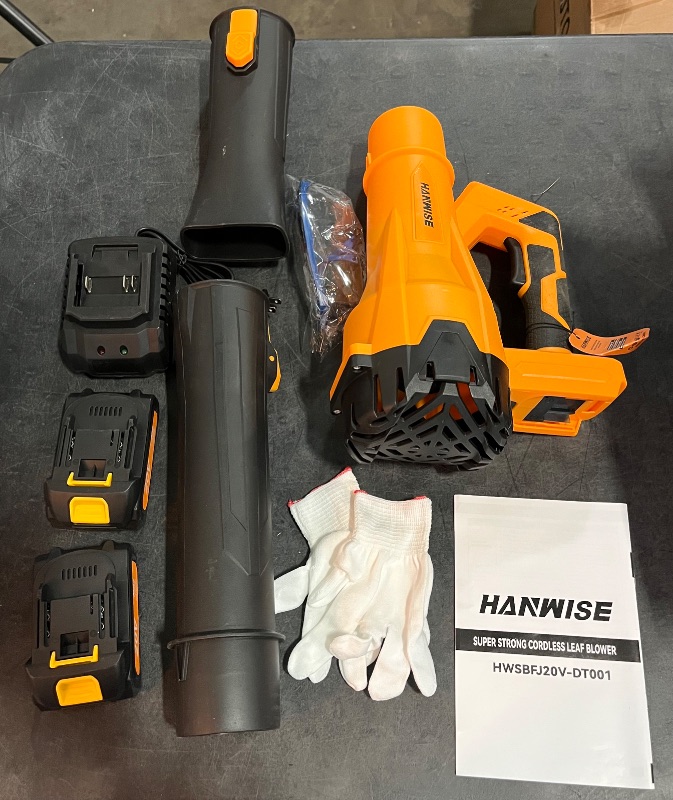 Photo 1 of Leaf Blower Cordless, 650 CFM/170 MPH, 6-Speed Levels with 2 X 4.0Ah Battery, Handheld Leaf Blower, Electric Blowers for Lawn Care, Garden, Yard (Yellow & 2 Battery)
