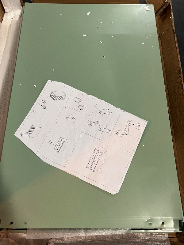 Photo 1 of 6 Drawer Office Storage File Cabinet, Slim Filing Cabinet Printer Stand Under Desk Filing Drawer Unit, Craft Storage Organization for Home, Office, Assembly Required (Green)
