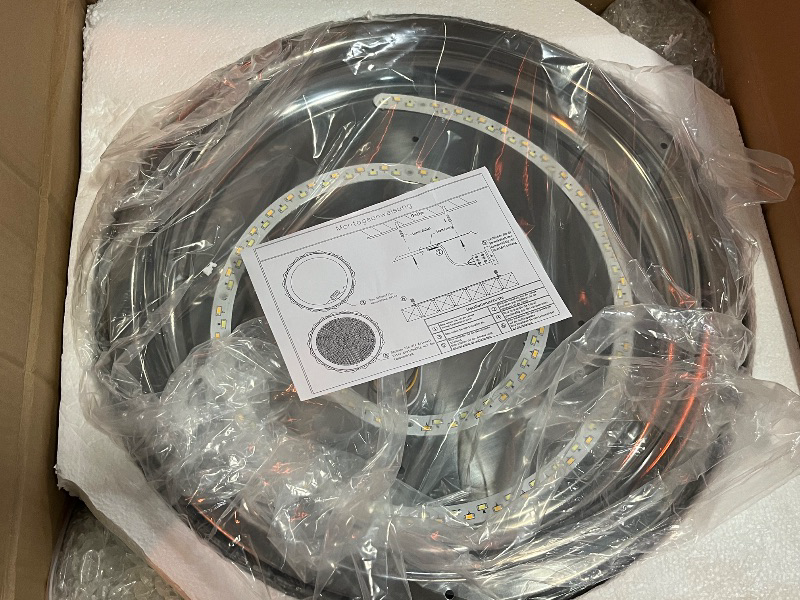 Photo 1 of Finktonglan Crystal LED Flush Mount Ceiling Light, 17.7" Modern Round Crystal Ceiling Light, 48W 6000K Cool White, K9 Crystal & Stainless Steel, Low Profile, Non-Dimmable (No Remote)
