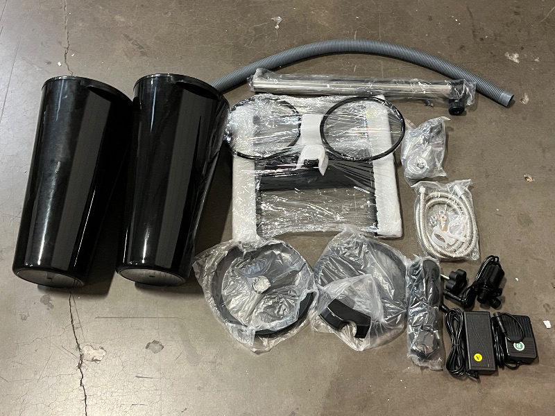 Photo 1 of Portable Shampoo Bowl with Electric Pump (Pack of 1) | Adjustable Basin Height, Dual-Bucket Design with Drain Hoses | Home & Barber Use |
