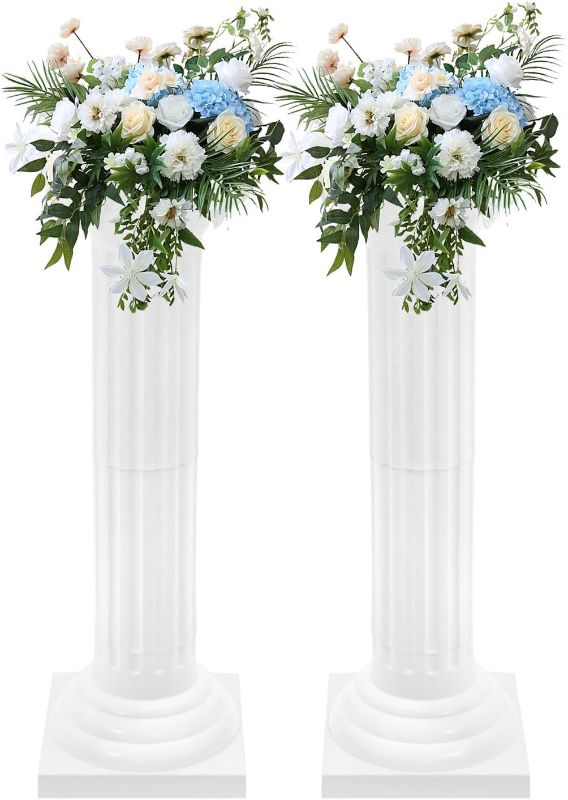 Photo 1 of 2/4PCS Wedding Roman Column Set, Plastic Event Decoration Roman Columns, Elegant Wedding Landscape Roman Columns, for Wedding Party Event Decoration (2PCS)
