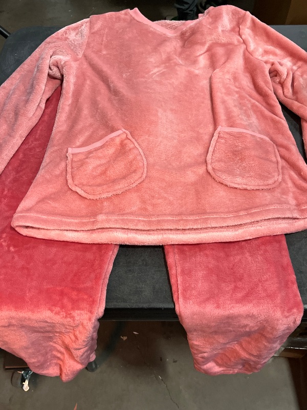 Photo 1 of (L) Womens Plush Wool Thermal Pajamas Set Winter Set 