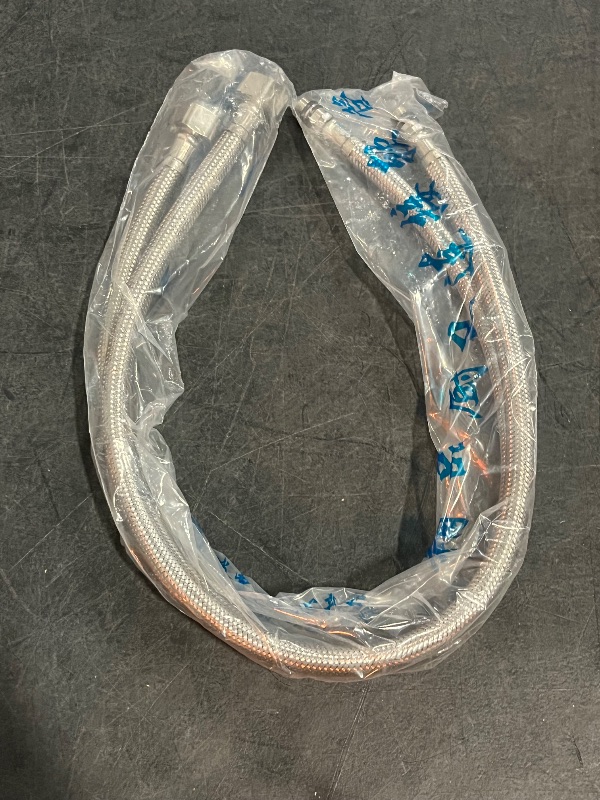 Photo 1 of Faucet Supply Line, 3/8" Female Compression Thread × M10 Male Connector, Braided Stainless Steel Water Hose for Sink Faucet 2 pcs