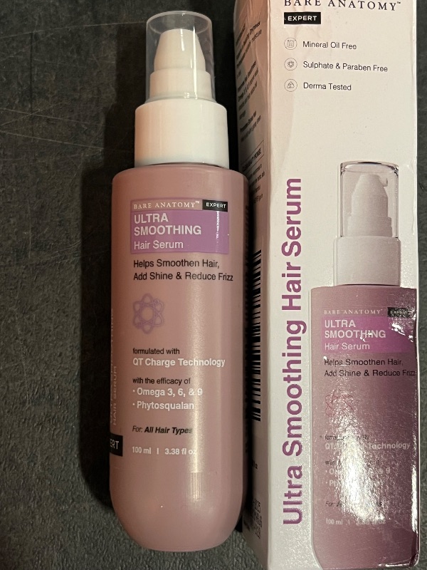 Photo 1 of Ultra Smoothing Hair Serum For Dry & Frizzy Hair | Restores Smoothness & Texture | Powered By Carbohydrate Complex & Niacinamide | For Women & Men | SLS & Paraben Free | Vegan | 100ml
