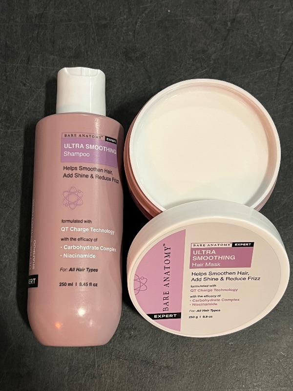 Photo 1 of Ultra Smoothing Shampoo + Hair Mask Kit | Restores Smoothing & Texture by 27% | Carbohydrate Complex & Niacinamide | Dry & Frizzy Hair | Paraben & Sulphate Free | 250ml + 250g
