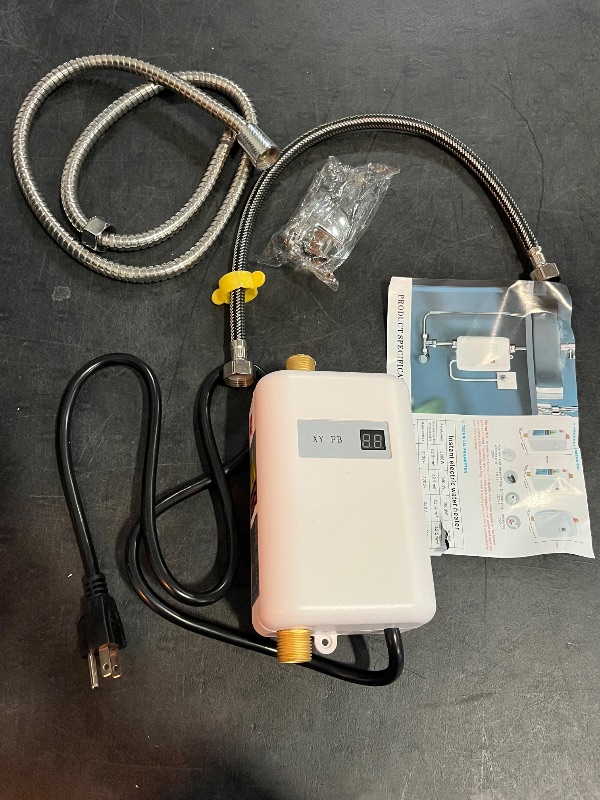 Photo 1 of Electric Tankless Instant Hot Water Heater 3000W Bathroom Kitchen Under Sink Water Heater with Digital Display Instant Water Heater for Kitchen Bathroom Washin