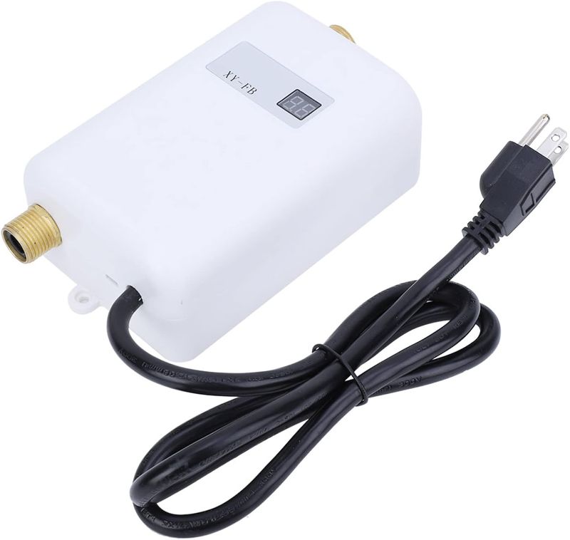 Photo 1 of Electric Tankless Instant Hot Water Heater 3000W Bathroom Kitchen Under Sink Water Heater with Digital Display Instant Water Heater for Kitchen Bathroom Washin