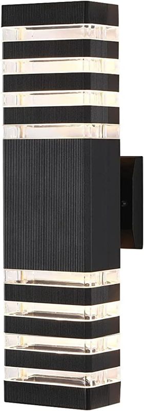 Photo 1 of 18.3inch 1pack LED Square Up&Down Wall Lights 24W 4000K Day White Outdoor Wall Light Aluminum Body Waterproof IP65 led Porch Light for House Patio Garage Garden No Sensor
