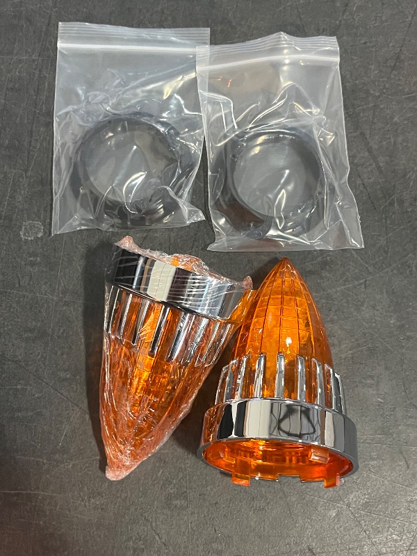 Photo 1 of FATECIM 2 Pcs 3 1/4" Bullet Turn Signal Light Supersonic Replacement Amber Lens Cover Screw-in Style for Harley Touring Road Glide Road King Electra Glide Heritage Softail Fatboy Softail Springer
