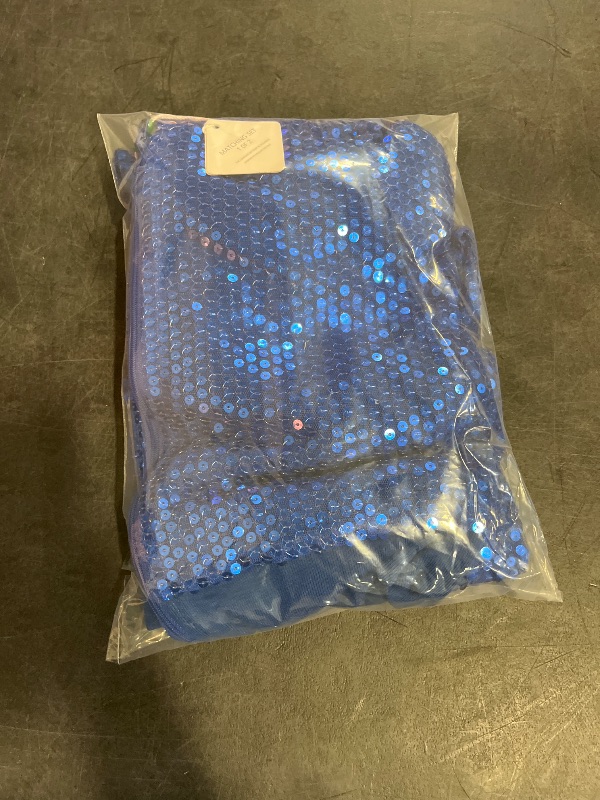 Photo 1 of (S) LOLANTA 2Pcs Girls Dance Outfits Cropped Sequin Jacket Pants Set, Kids Hip Hop Dance Costumes for 80s 90s Party