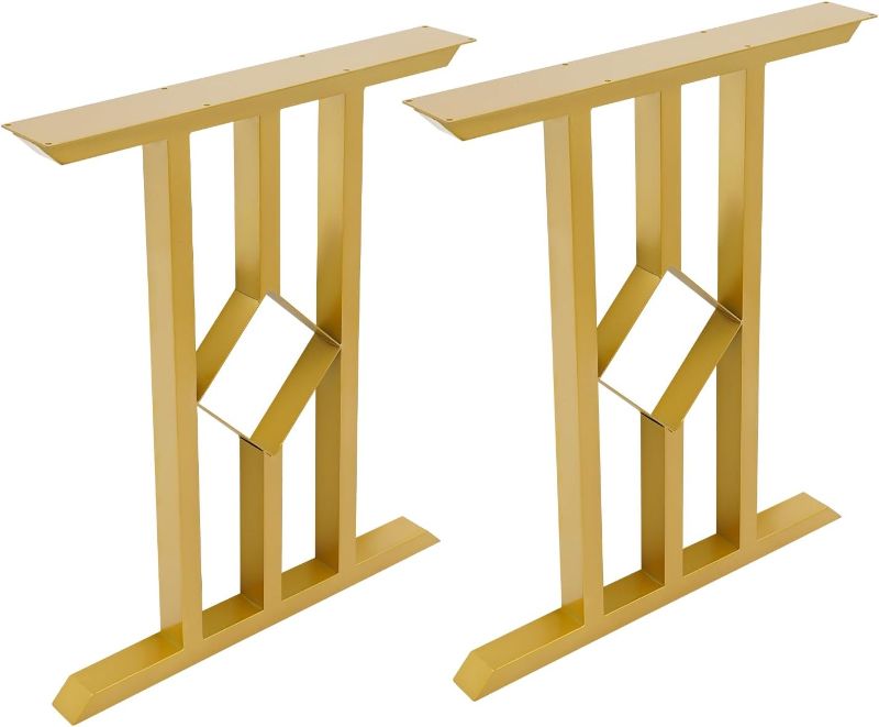 Photo 1 of 28.5" Heavy Duty Desk Legs Steel Dining Table Legs for Coffee Tables Desks Dining Tables Bar Tables Gold (Gold)
